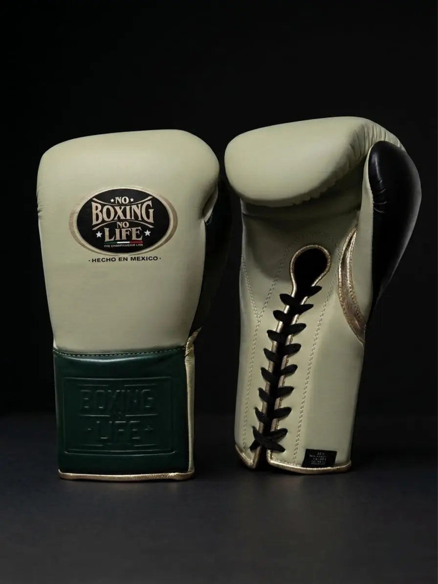 NBNL ボクシンググローブ 8oz｜アイボリー × ダークグリーン × ブラック